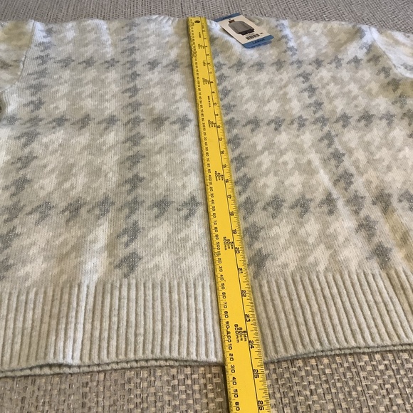 525 Women's Super Soft Crewneck Pullover Lurex Fair isle Sweater Grey Combo - Picture 14 of 15